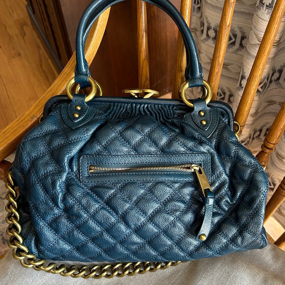 MARC JACOBS 2005 Quilted Stam, Petrol Blue/Icy Leather (1st ed)